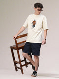 CRIMSON STRAWHAT Men Printed Oversized T-Shirt