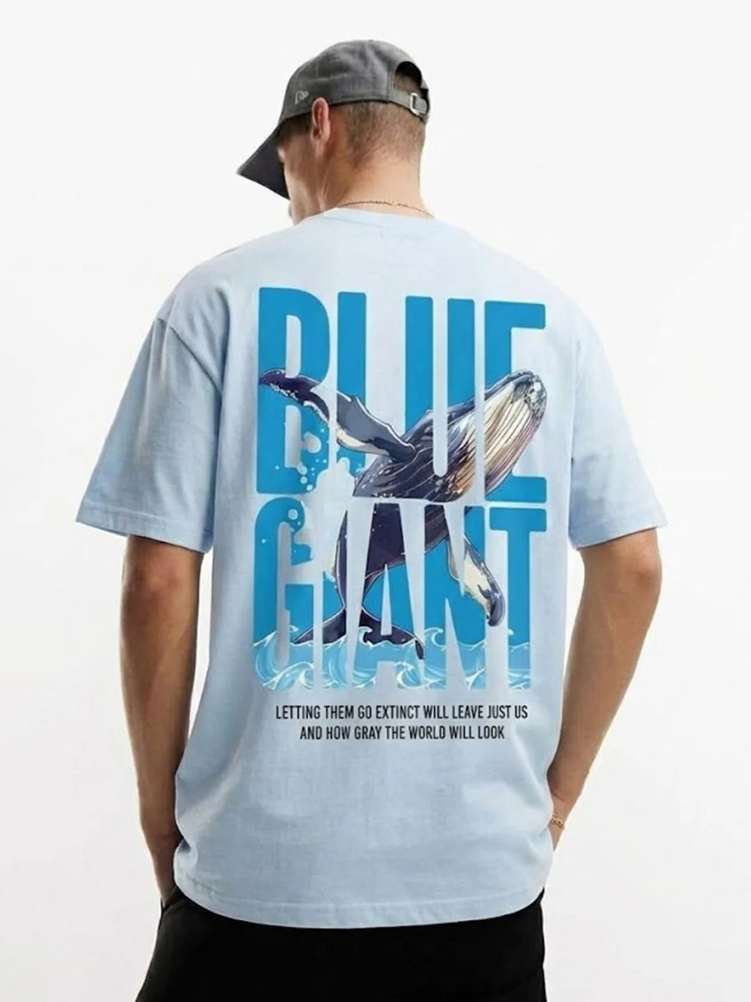 Blue Giant Men Oversized Printed T-Shirt