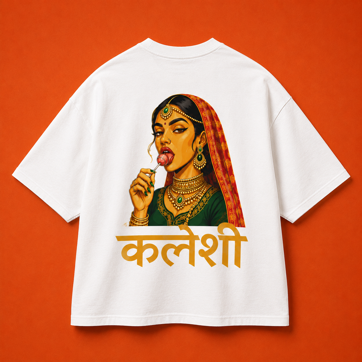 Kaleshi Queen Oversized Graphic Tee in Teal Blue