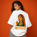 Kaleshi Queen Oversized Graphic Tee in Teal Blue