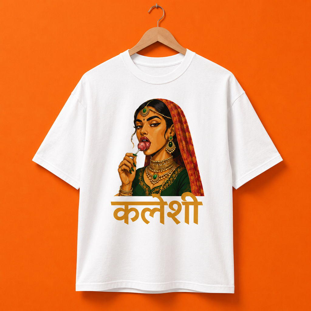 Kaleshi Queen Oversized Graphic Tee in Teal Blue