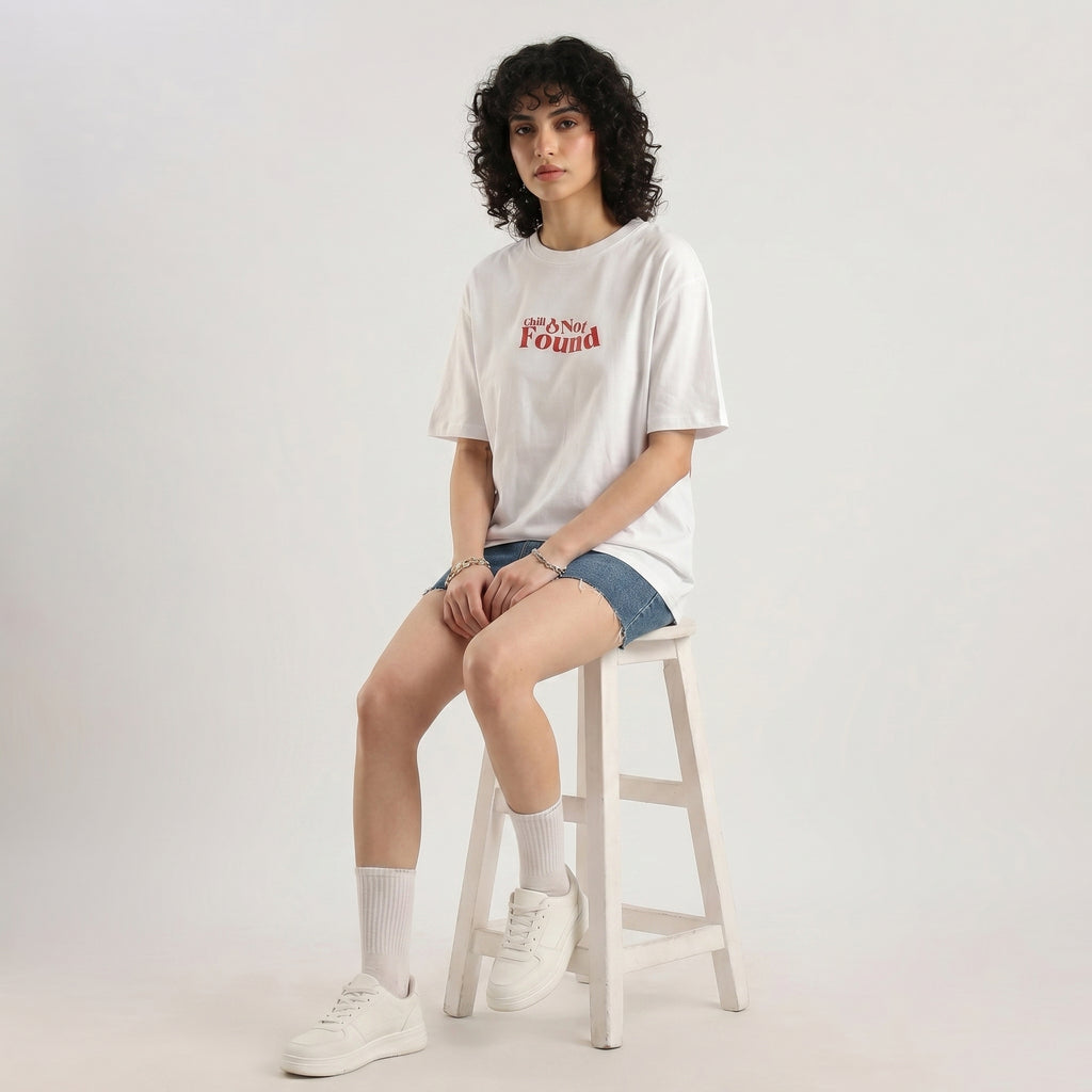 CHILL NOT FOUND UNISEX OVERSIZED T-SHIRT