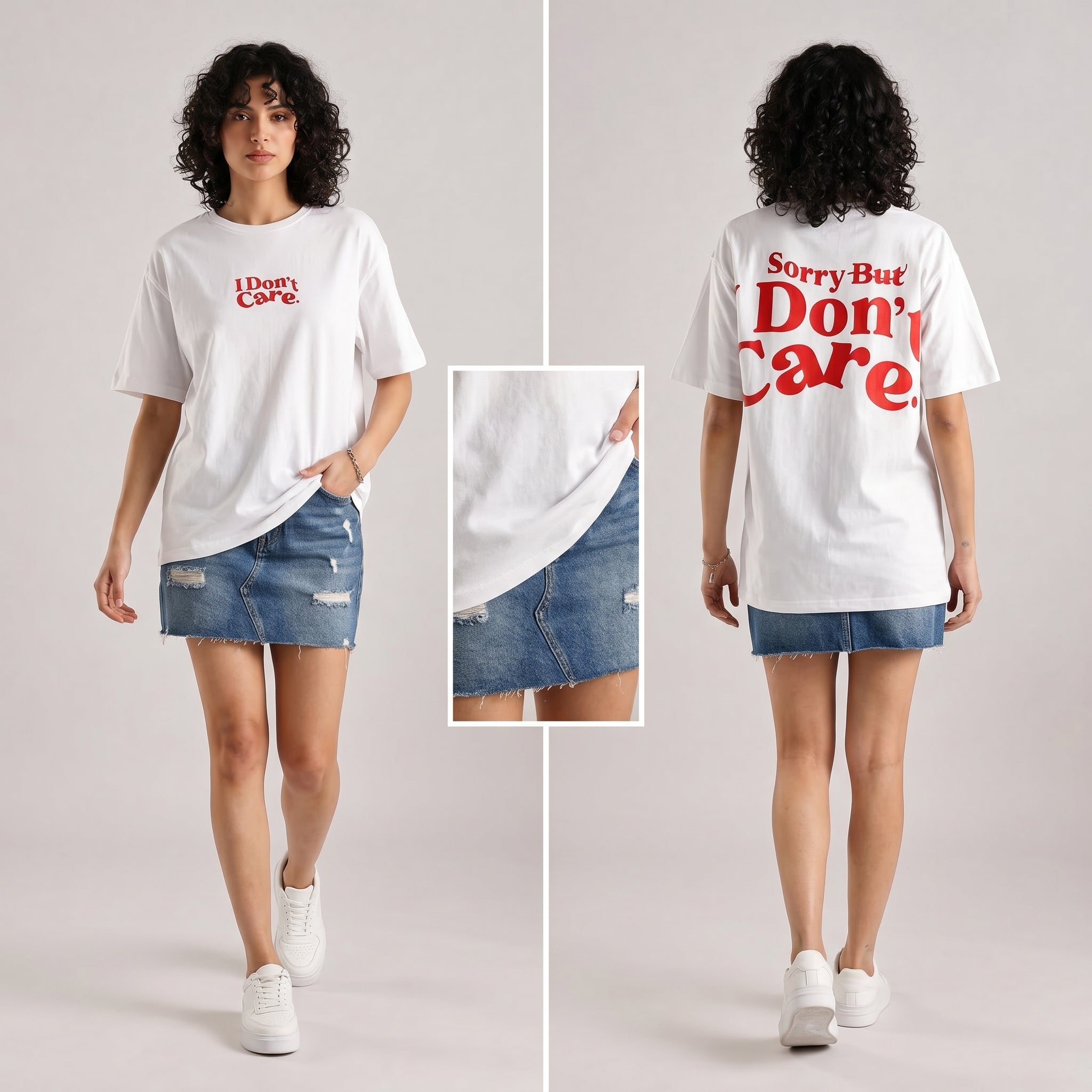 SORRY I DON'T CARE UNISEX OVERSIZED T-SHIRT