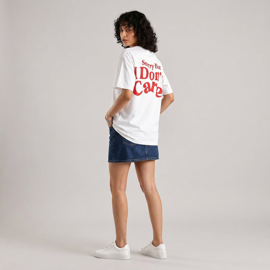 SORRY I DON'T CARE UNISEX OVERSIZED T-SHIRT