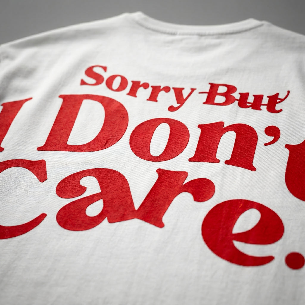 SORRY I DON'T CARE UNISEX OVERSIZED T-SHIRT