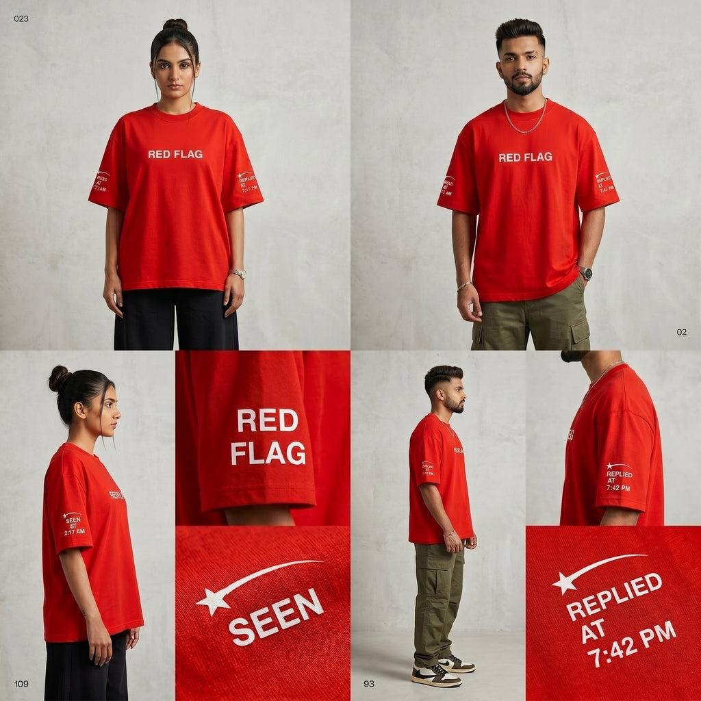 RED FLAG Oversized UNISEX T-Shirt – Seen at 2:17 AM Edition